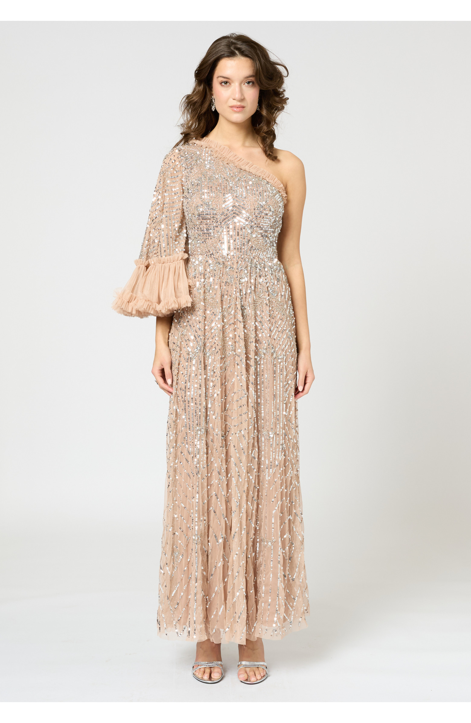BEAUUT One Shoulder Embellished Sequin Beaded Maxi Dress | Nordstrom | Nordstrom