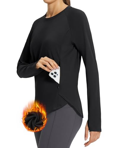 BALEAF Women's Thermal Tops Fleece Lined Shirts Long Sleeve Cold Weather Running Gear Workout Zip... | Amazon (US)
