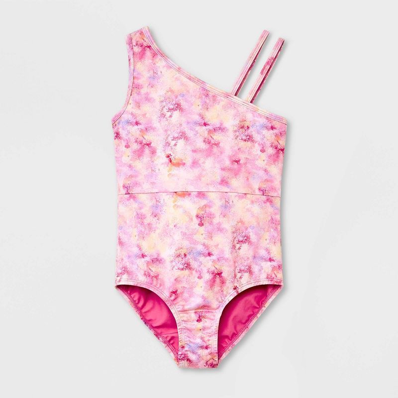 Girls' Gymnastics Floral Spray Sleeveless Leotard - Cat & Jack™ Pink | Target
