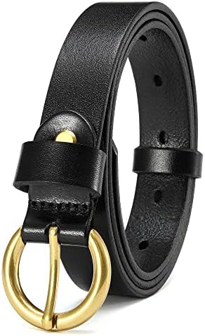 Womens Belts for Jeans, CR Leather Belts for Women, 1" Width Womens Belt with Gold Buckle for Pan... | Amazon (US)