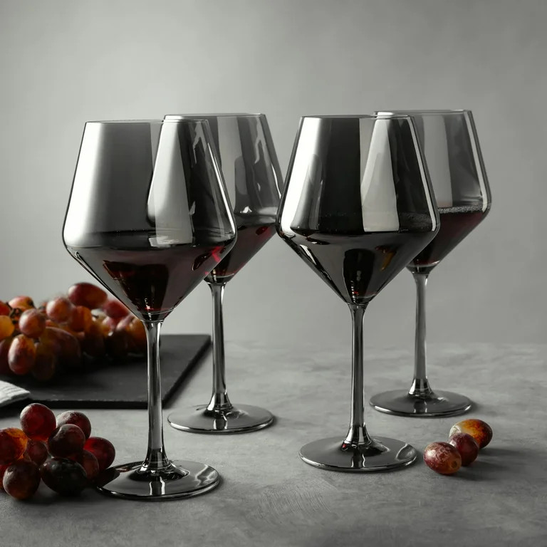 Thyme & Table Angled Wine Glass in Smoke Finish - Walmart.com | Walmart (US)