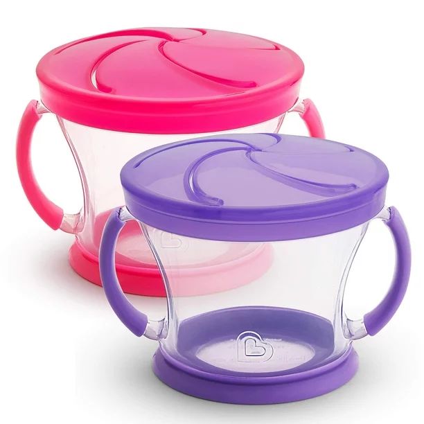 Munchkin Snack Catcher Snack Container Cup, Pink/Purple, 2 Pack | Walmart (US)