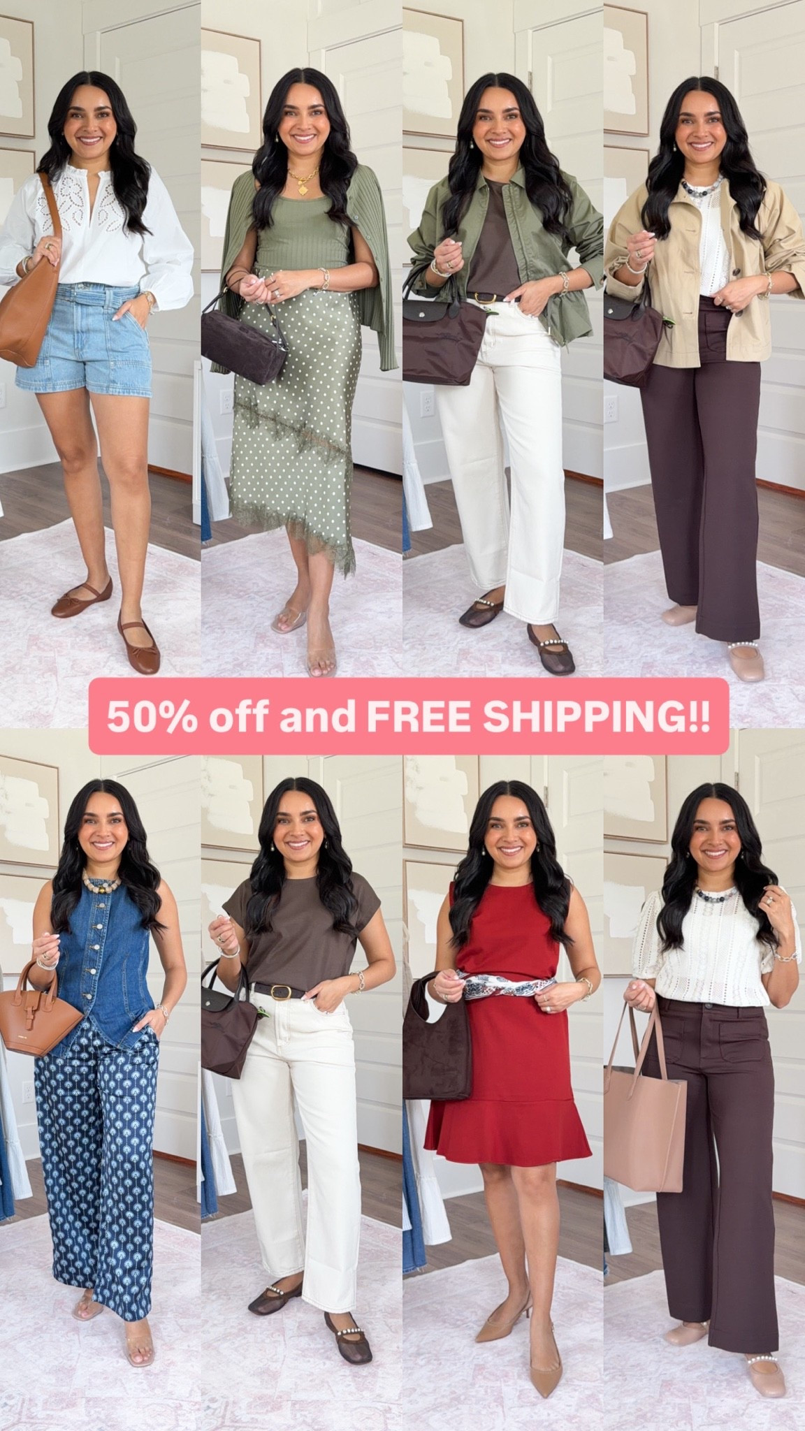 How to style fall outfits while it’s still hot outside!
For reference: I’m 5’0, petite, 32b bra size, and 2/26 in bottoms, pear shaped. 
*Everything I share is unaltered! TTS means true to size. Between size 5-6.5 in shoes

White top size xs petite - roomy fit, I possibly could have sized a size 
Denim shorts size 26 petite TTS
Flip flops size 5 TTS
Cognac brown flats size 6 - sold out, linked similar

Denim vest size xs petite TTS
Blue print satin pants size xs petite TTS
Clear heels size 5 TTS

Green tank size xs petite TTS
Green cardigan size xs petite TTS
Green polka dot lace trim skirt size xs petite TTS
Clear heels size 5 TTS

Brown tee size xs petite TTS
Ecru ivory jeans size 26 petite TTS
Mesh flats size 5.5 TTS

Red burgundy dress size xs petite TTS
Tan heels are old, similar linked 


Fall outfits
Styling tips
Petite pants
Pre

#LTKootd #LTKPetite #LTKSaleAlert

https://liketk.it/6jgwX

#LTKPetite #LTKSaleAlert #LTKootd