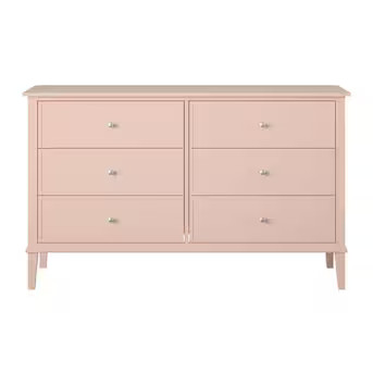 Ameriwood Home Franklin Pink 6-Drawer Standard Dresser | Lowe's