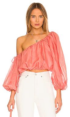 Bardot Gianna One Shoulder Top in Coral from Revolve.com | Revolve Clothing (Global)