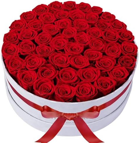 50 Piece Roses in a Velvet Box, Flowers for Delivery, Presereved Flowers Birthday Gifts for Women... | Amazon (US)