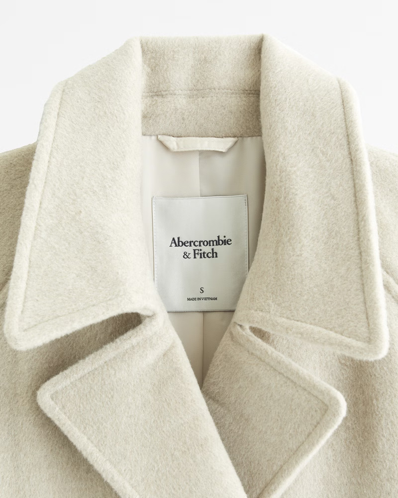 Wool-Blend Trench Coat | Abercrombie & Fitch (US)