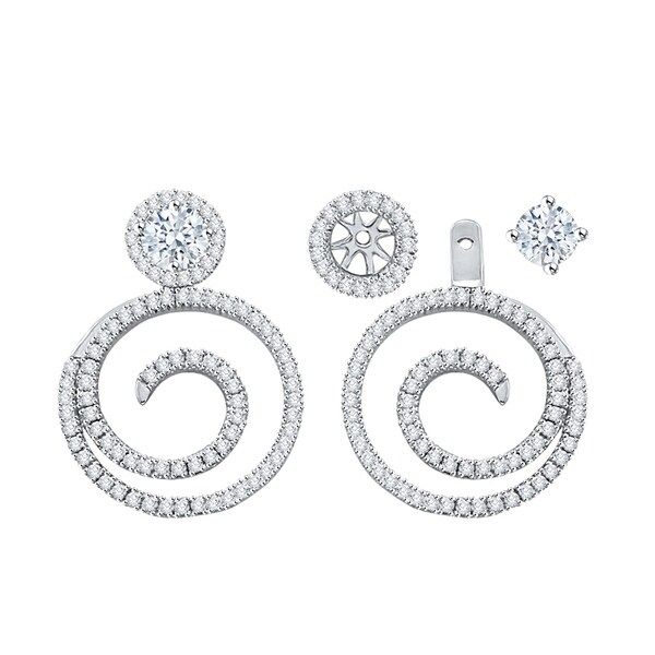 14k White Gold 1ct TDW Diamond Drop Earring Jackets (I-J, I1) | Bed Bath & Beyond