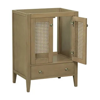 24" Bathroom Vanity without Sink, Base Only, Rattan Cabinet with Doors and a Storage Drawer - Bed... | Bed Bath & Beyond