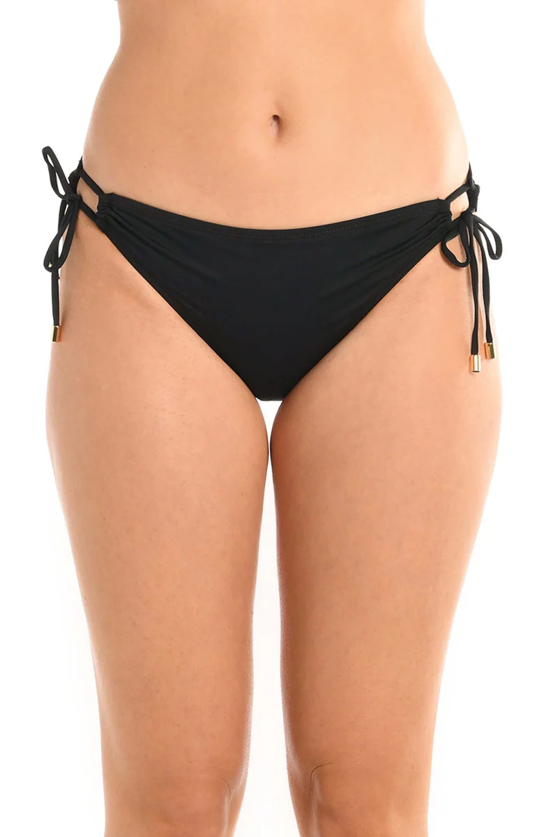 Island Goddess Side Tie Hipster Bottom - Black | House of Swim