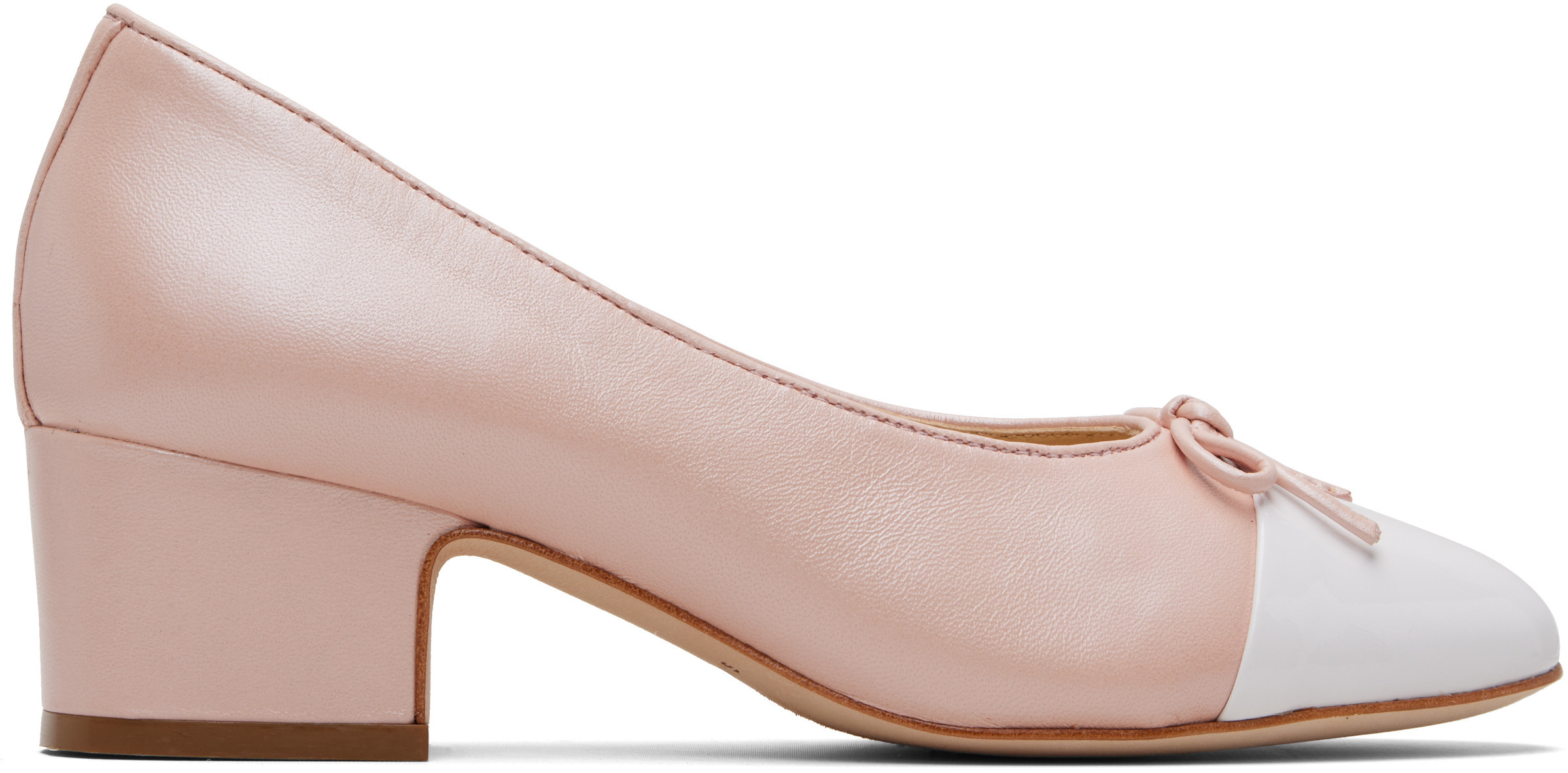 Sandy Liang Pink & White Cap Toe Heels | SSENSE
