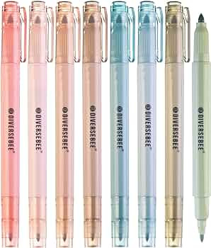 DIVERSEBEE Dual Tip Bible Highlighters and Pens No Bleed, 8 Pack Assorted Colors Quick Dry Highli... | Amazon (US)