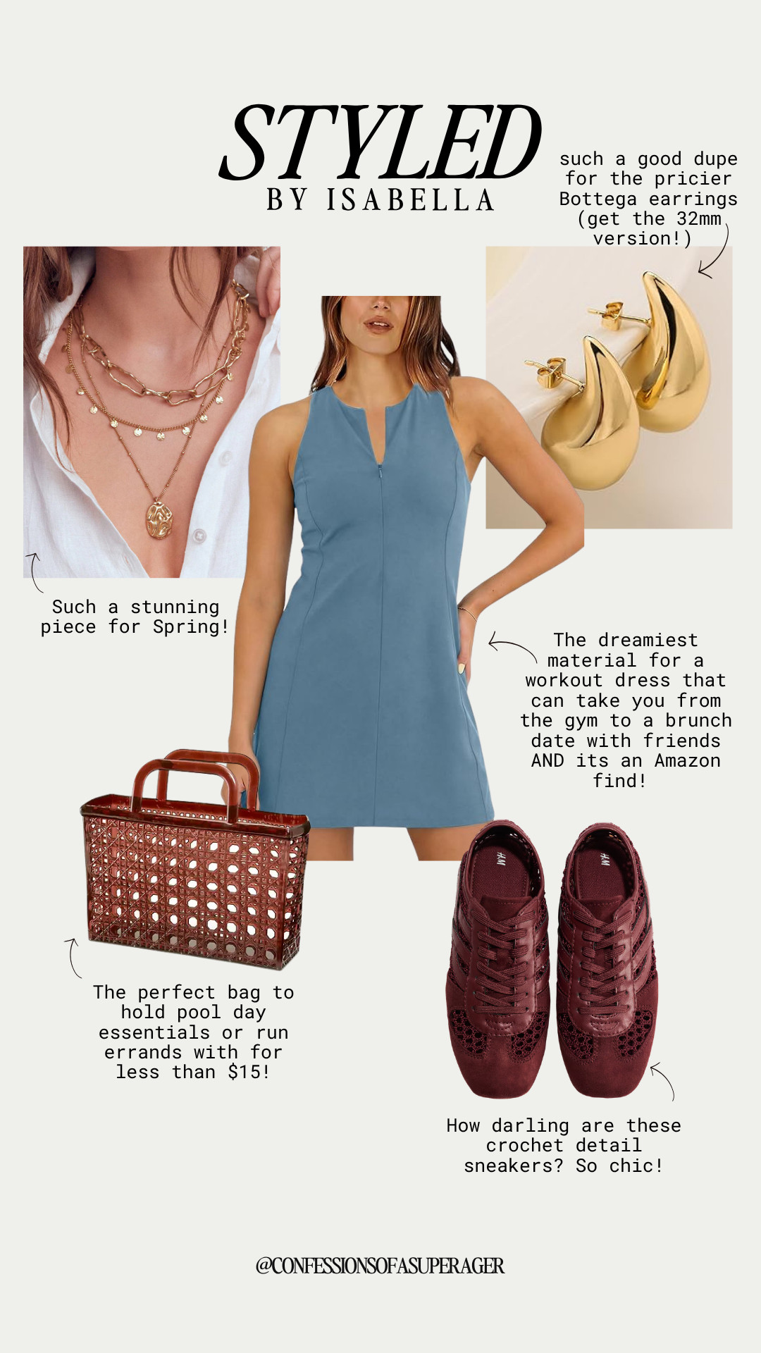 Sporty chic meets everyday style 💙 This flattering Amazon workout dress is the ultimate athleisure staple—perfect for taking you from the gym to brunch with ease. Styled with layered gold jewelry, trending Bottega-inspired earrings, a budget-friendly woven tote, and chic crochet-detail sneakers, this look is equal parts polished and comfortable. Think effortless spring outfits, casual chic vibes, and versatile wardrobe essentials you’ll wear on repeat—all at an affordable price point. Shop now for elevated athleisure and on-trend Amazon fashion finds! #liketkit #athleisurestyle #amazonfashion #workoutdress #sportychic #casualchic #springstyle #everydaystyle #affordablefashion #capsulewardrobe #over40style #effortlessstyle #trendingnow #fashionfinds 

 

#LTKootd #LTKSeasonal #LTKSaleAlert