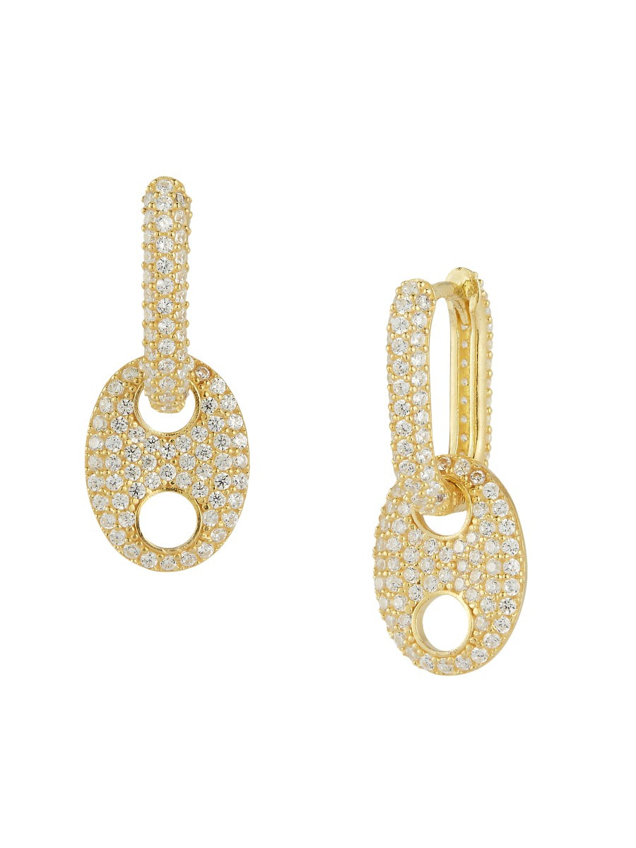 Chloe & Madison Women's 14K Goldplated Cubic Zirconia Link Drop Earrings - Gold | Saks Fifth Avenue OFF 5TH