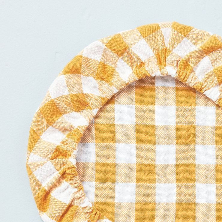 3pc Gingham Reusable Cloth Dish Cover Set Gold/Cream - Hearth & Hand™ with Magnolia | Target