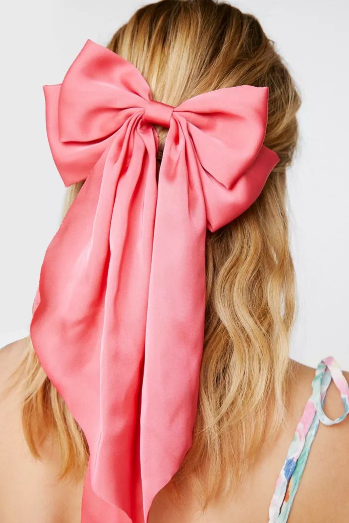 Long Satin Bow Hair Clip | Boohoo.com (UK & IE)