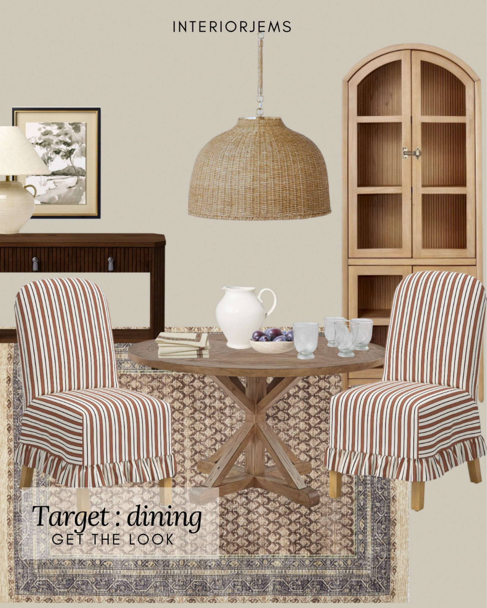 Target dining room get the lock, arched cabinets, console table, slip, cover, dining chair, come around, dining table, natural woven chandelier, frame, framed, and ready art, rug from target, Persian style rug

#LTKHome #LTKSaleAlert #LTKStyleTip
