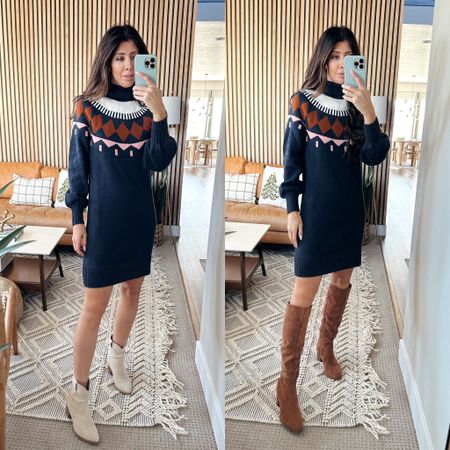 This dress is perfect for thanksgiving coming up! Wearing the size XS TTS @walmartfashion #walmartpartner #walmart #walmartfashion #walmartfinds #sweaterdress #falllook 

#LTKunder50 #LTKSeasonal #LTKHoliday