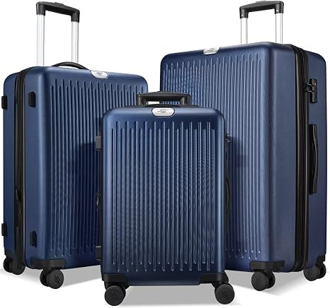 3 Piece Luggage Sets Expandable, Hardshell Travel Suitcase with Double Spinner Wheels and TSA Loc... | Amazon (US)