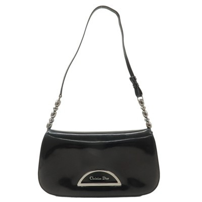 Authentic Christian Dior Enamel Leather Maris Pearl Shoulder Bag Black Used F/S  | eBay | eBay US