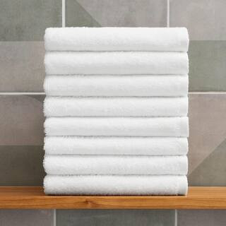 StyleWell Cotton 8-Piece Bright White Hand Towel Set HAND_WHITE_8PK - The Home Depot | The Home Depot