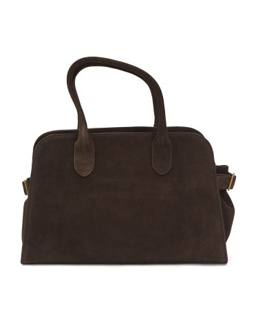 Suede Large Double Handle Satchel | TJ Maxx