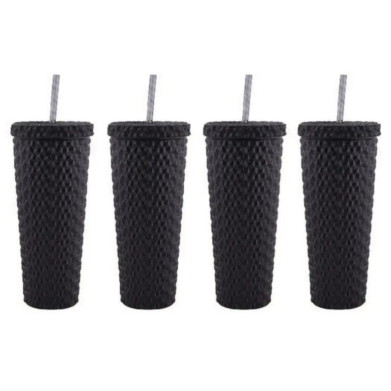 Way To Celebrate Wtc 4-Pack Tumbler with Straw Matte Black | Walmart (US)