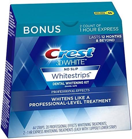 Crest 3D White Professional Effects Whitestrips 20 Treatments + Crest 3D White 1 Hour Express Whites | Amazon (US)