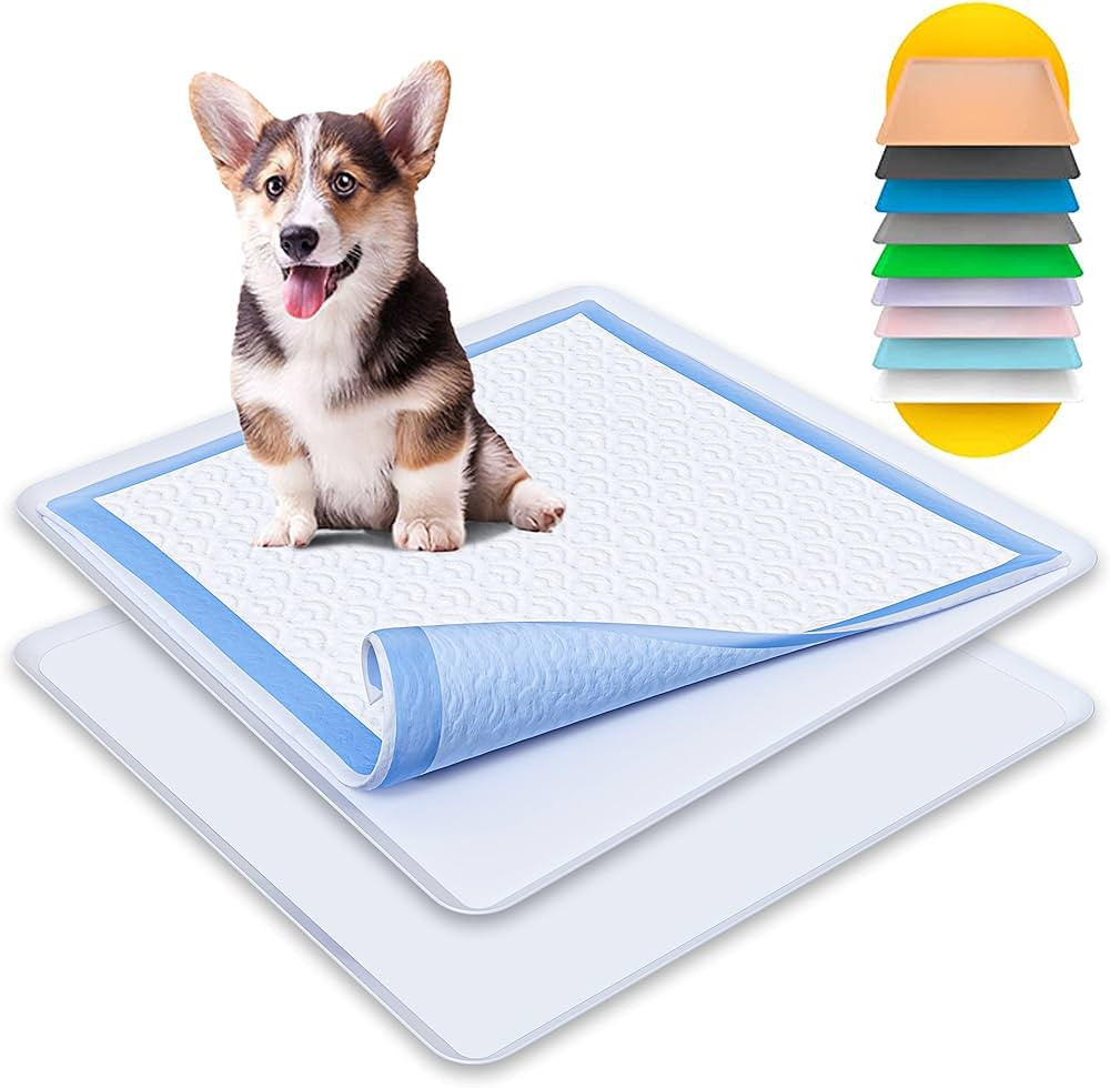 Skywin Dog Puppy Pad Holder Tray - 2 Pack for 24x24 Inches Training Pads - Silicone Wee Wee Pad H... | Amazon (US)