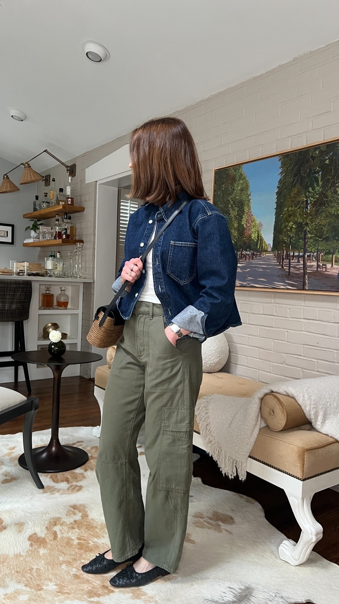 Cargo pants for spring 

Agolde pants
La Ligne denim shirt (linked similar)
Loeffler Randall woven leather  flats
Cesta collective crossbody bag

#LTKSeasonal #LTKStyleTip