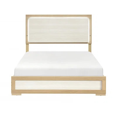 Contemporary Bed With LED Panel Headboard | Wayfair North America