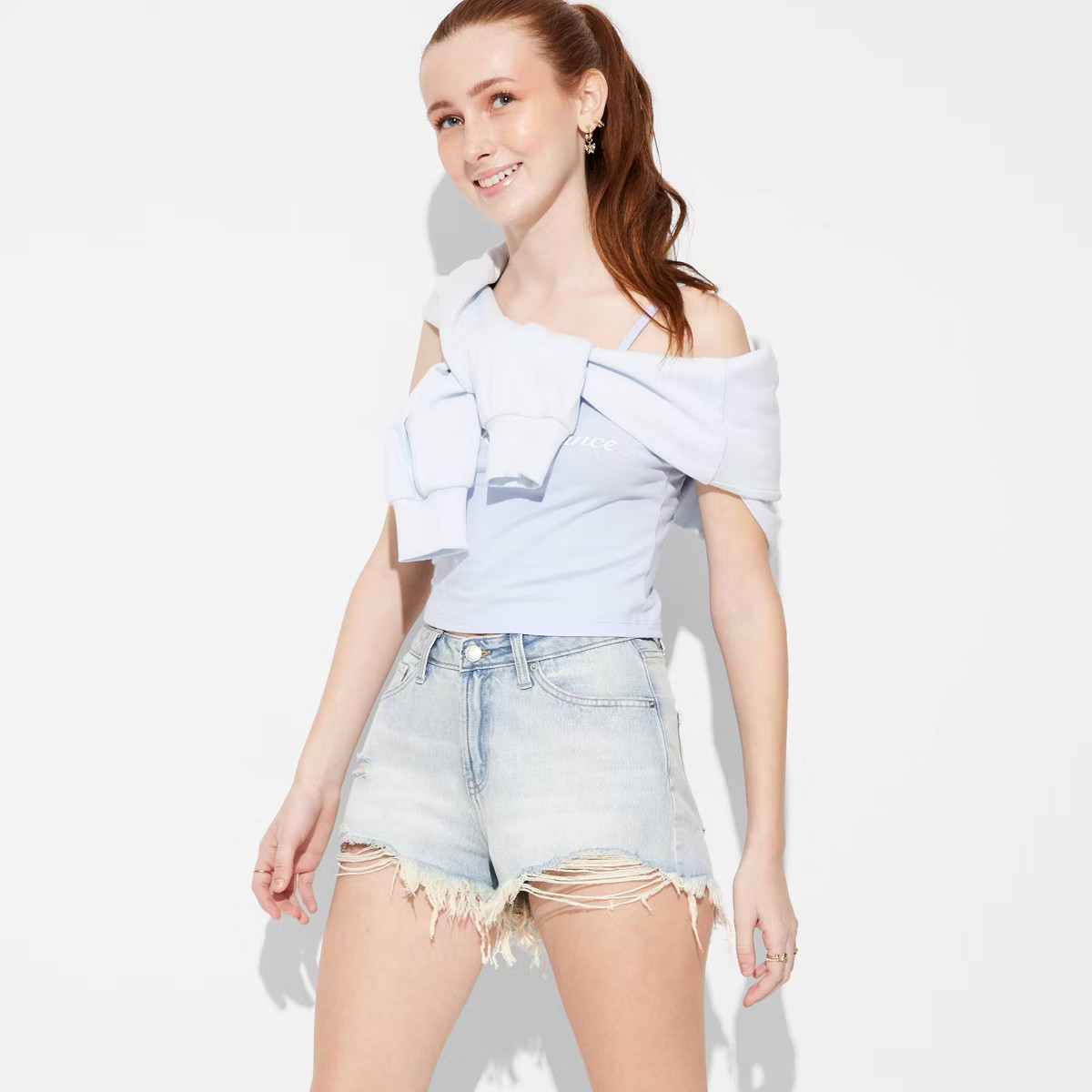 Women's Mid-Rise Curvy Cut-Off Denim Shorts - Wild Fable™ | Target