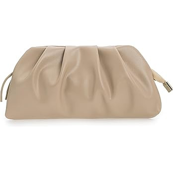 CHARMING TAILOR Chic Soft Vegan Leather Clutch Bag Dressy Pleated PU Evening Purse for Women | Amazon (US)