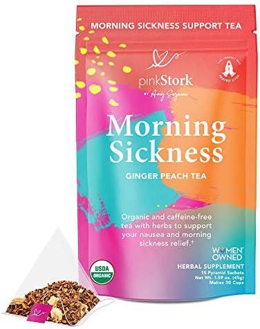 Pink Stork Morning Sickness Tea: Ginger Peach + USDA Organic + Nausea Relief + Supports Digestion... | Amazon (US)