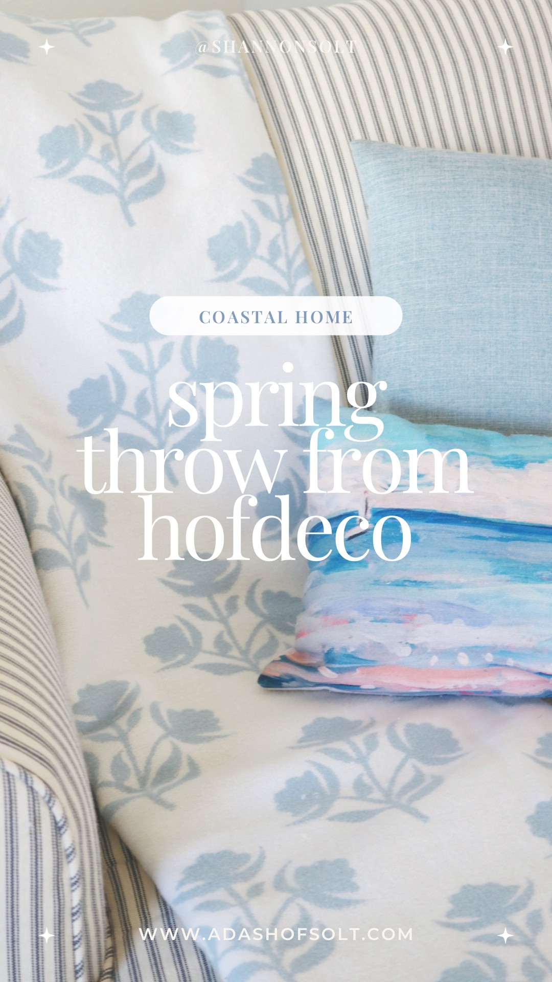 If you love calming, classic coastal decor, then you will love @hofdeco.official!! 

I’ve been a fan of Hofdeco for awhile now as I have a few of their pillow covers - which are amazing quality and come in so many cute patterns!! 

And I have to say I’m equally impressed with their throw blankets! This Coastal Blossom Reversible Sofa Blanket in Baby Blue is such a dream! It’s soft, warm, and perfect for spring! 

Be sure to check out all the @hofdeco.official products and use code SHANNON10 for 10% off your order! 

Coastal decor, coastal throw blanket, blue and white decor, blue and white blanket, spring decor, spring refresh, chaise lounge, coastal art, coastal pillows, coastal living, preppy decor, classic decor, blue and white, small business 

#coastaldecor #hofdeco #blueandwhitedecor #blueandwhitehome #coastaliving #coastal_collection #coastaldesign #coastalinteriors #throwblanket 

#LTKStyleTip #LTKFindsUnder100 #LTKHome