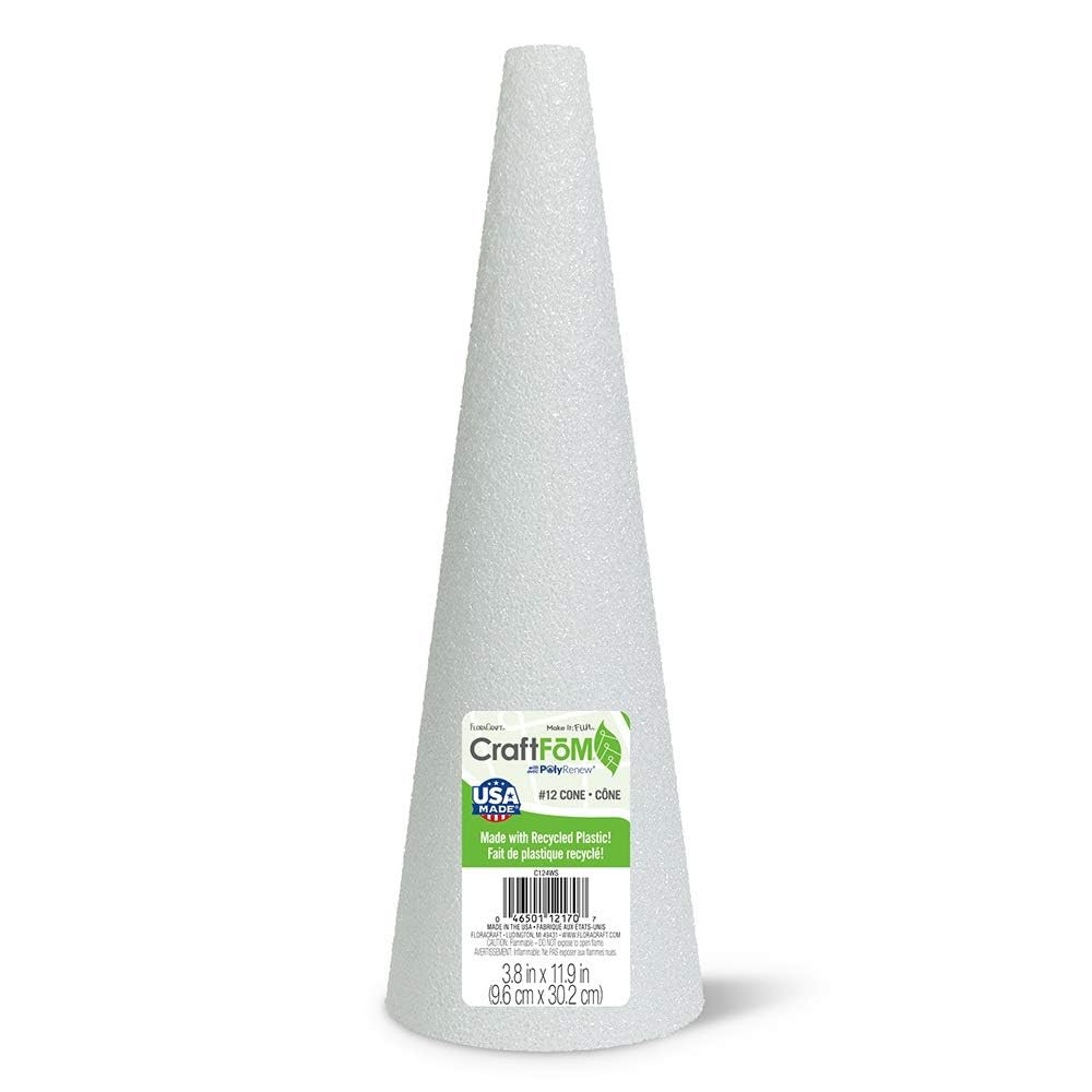 FloraCraft CraftFōM Cone 3.8 Inch x 11.9 Inch White | Amazon (US)