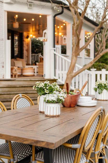 Seriously the best outdoor dining table ever! And I finally found outdoor French bistro chairs in stock.

Planter, outdoor chairs, outdoor furniture, patio furniture, patio chairs, Walmart, Overstock, Target 



#LTKSeasonal #LTKhome