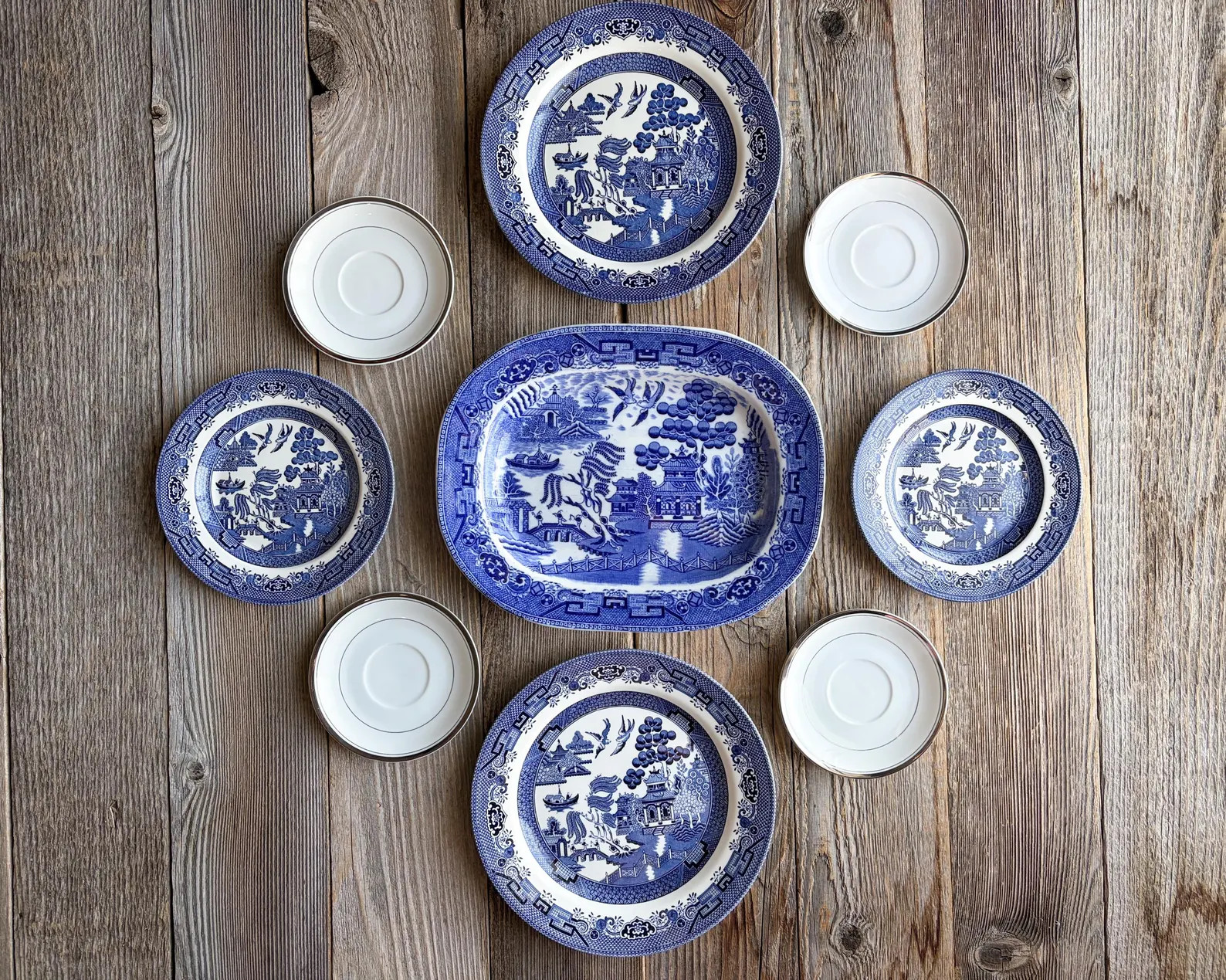 Wall Plate Collection of Blue and White Plates Set of 9 China English | Wall Hangings | Transferw... | Etsy (Global)