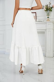 Bsubseach Women Western Asymmetrical Wrap Maxi Skirt, Ruffle Slit Flowy High Low Boho Midi Skirt | Amazon (US)