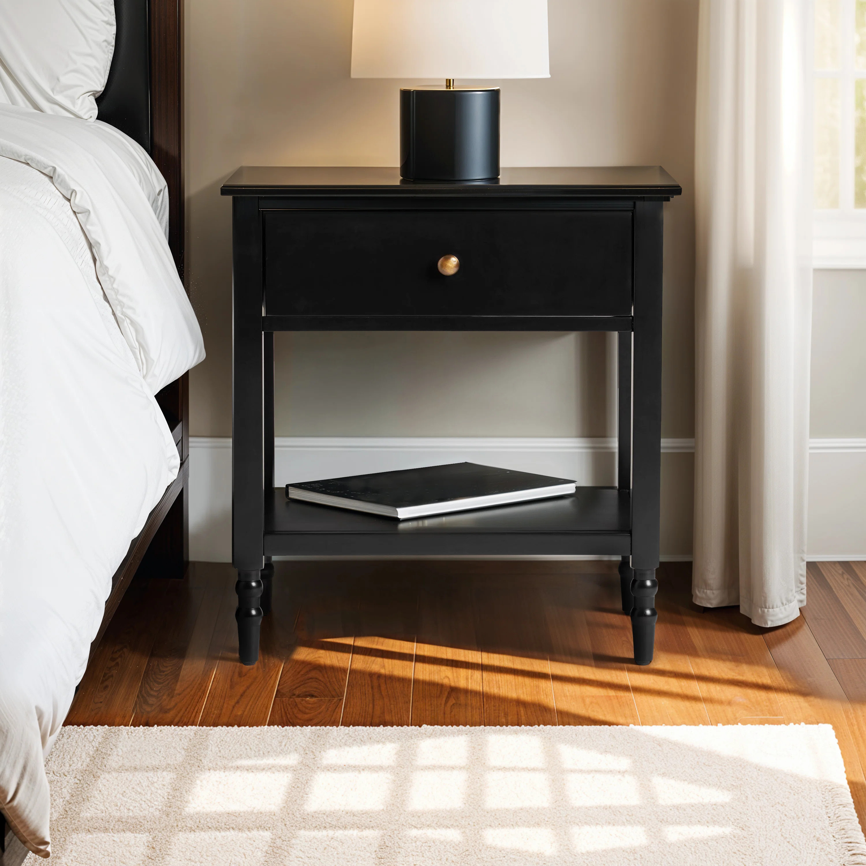 Ensor One Drawer Solid Wood Nightstand | Wayfair North America