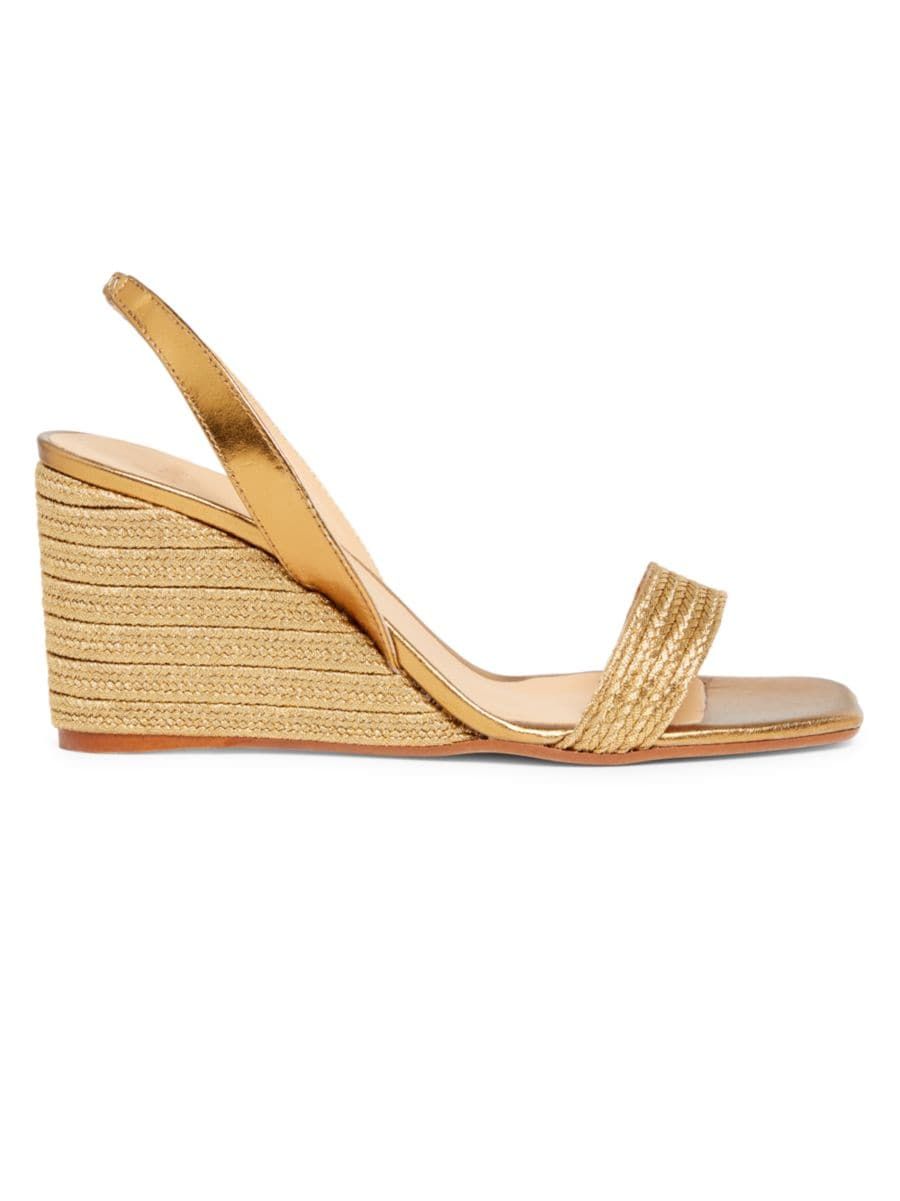 80MM Metallic Wedge Sandals | Saks Fifth Avenue