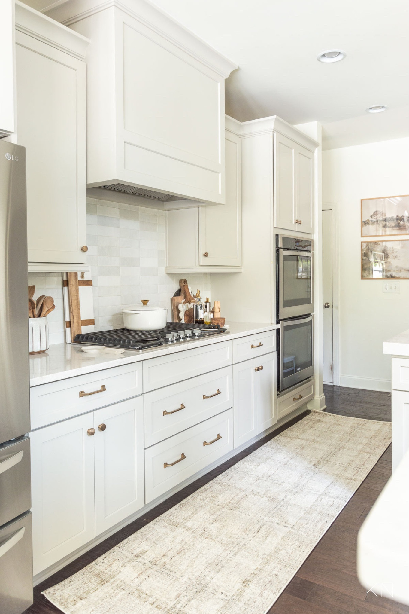 I just made a small upgrade with a big impact by changing out to this new rug runner in my kitchen. I love how it complements the warm natural tones and Agreeable Gray cabinets. home decor kitchen decor kitchen rug kitchen runner cabinet pulls cabinet knobs Dutch oven white backsplash tile kitchen counter styling wayfair find

#LTKHome #LTKStyleTip #LTKSaleAlert