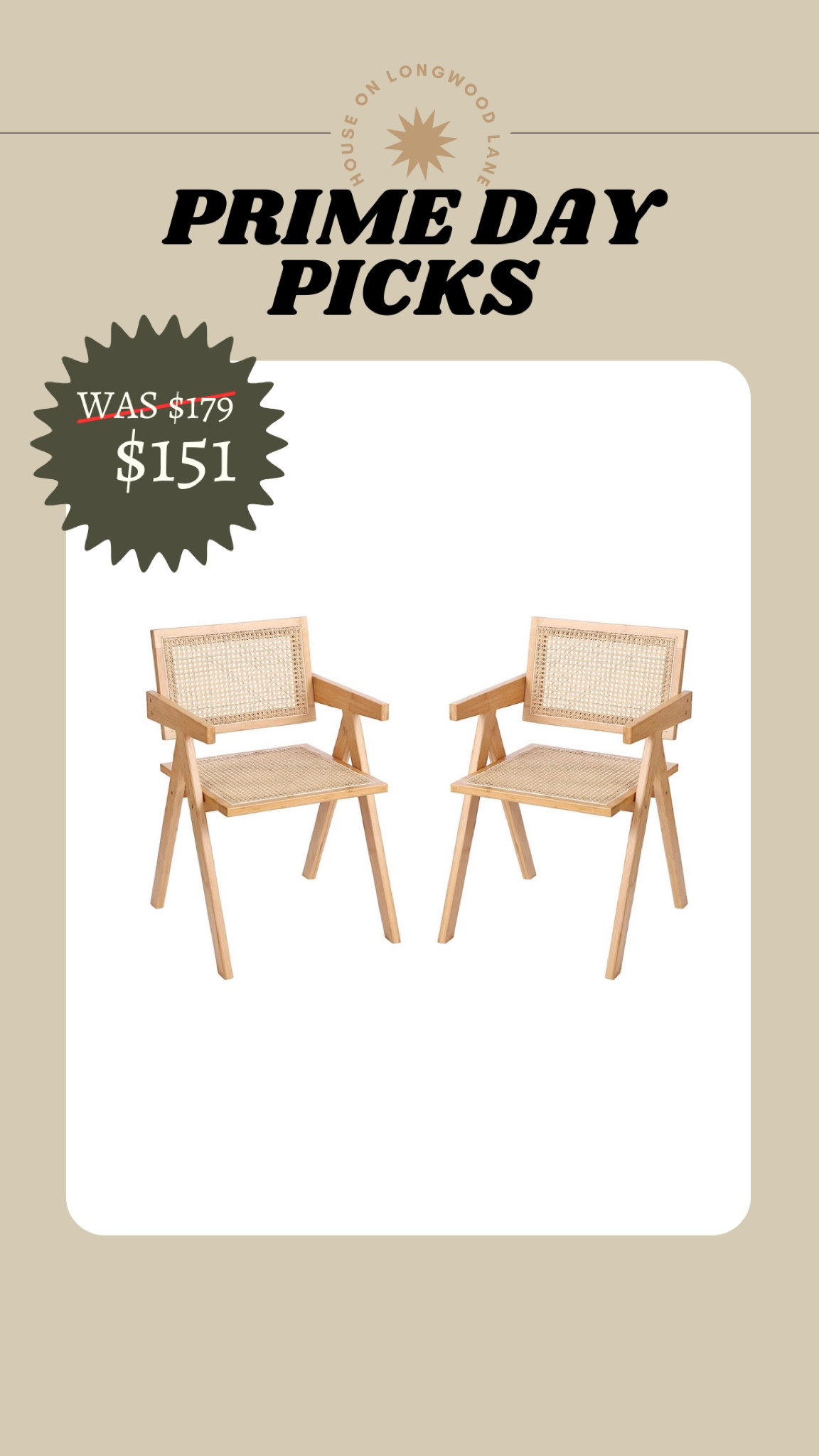 16% OFF SET OF 2 RATTAN CHAIRS!
Sis a chair this deal is so good for these designer chairs! Only 9 left in stock!

#LTKsalealert #LTKFind #LTKxPrimeDay