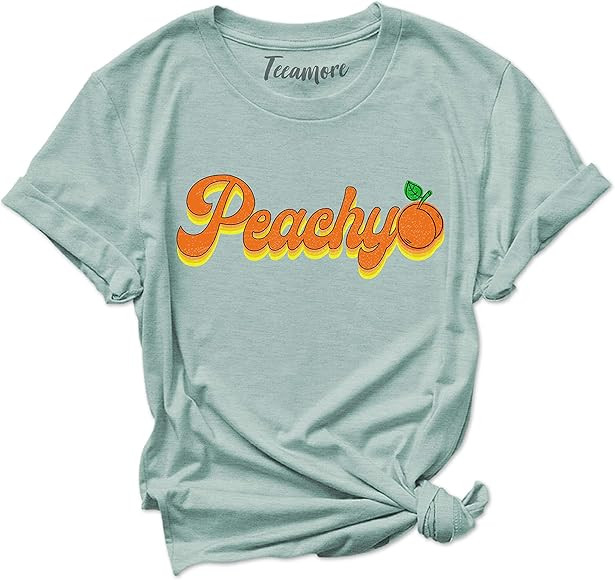 Just Peachy Shirts for Womens 70's Retro Summer Outfits Tops Peachy Graphic Tees | Amazon (US)
