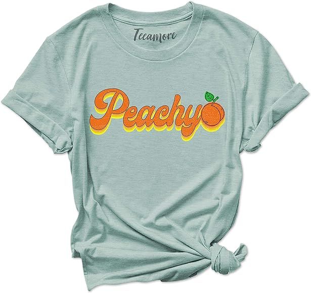 Just Peachy Shirts for Womens 70's Retro Summer Outfits Tops Peachy Graphic Tees | Amazon (US)