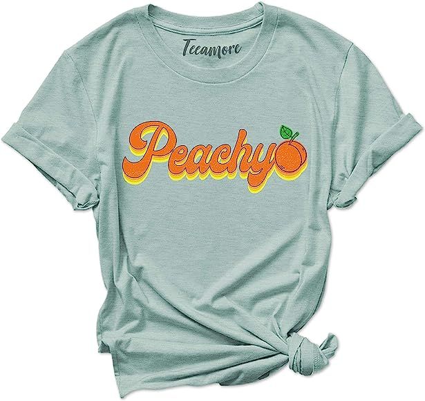 Just Peachy Shirts for Womens 70's Retro Summer Outfits Tops Peachy Graphic Tees | Amazon (US)