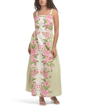 Sleeveless Color Blocked Floral Maxi Dress | TJ Maxx