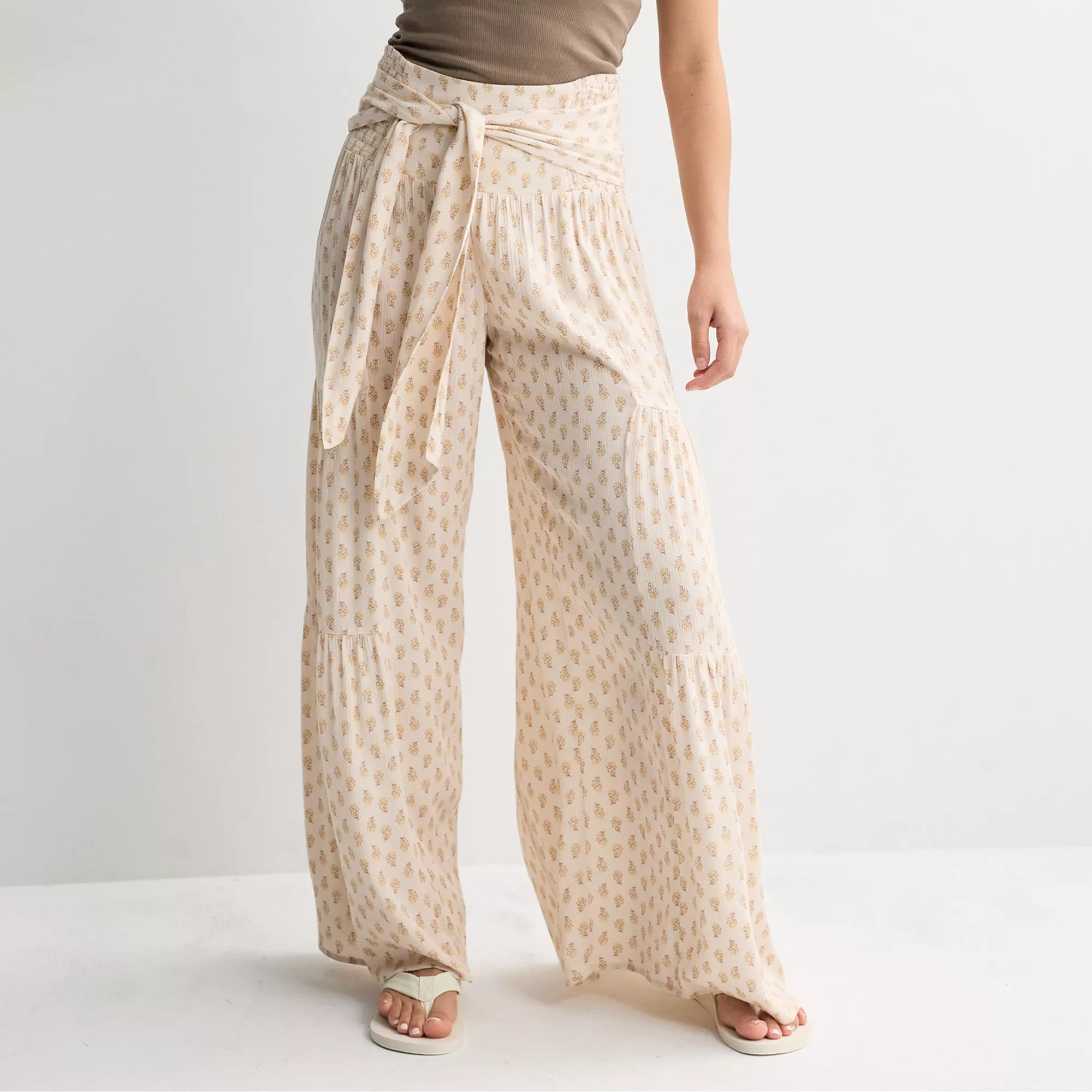 Juniors' Pink Republic Tiered Wide Leg Pants | Kohl's