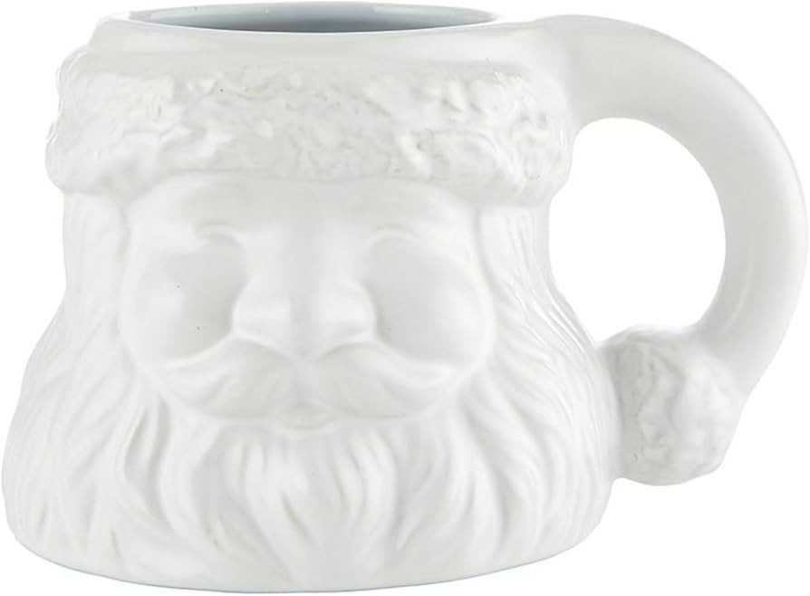 Slant Collections Christmas Mug Ceramic Santa Claus Shaped Coffee Cup, 15-Ounce, White | Amazon (US)
