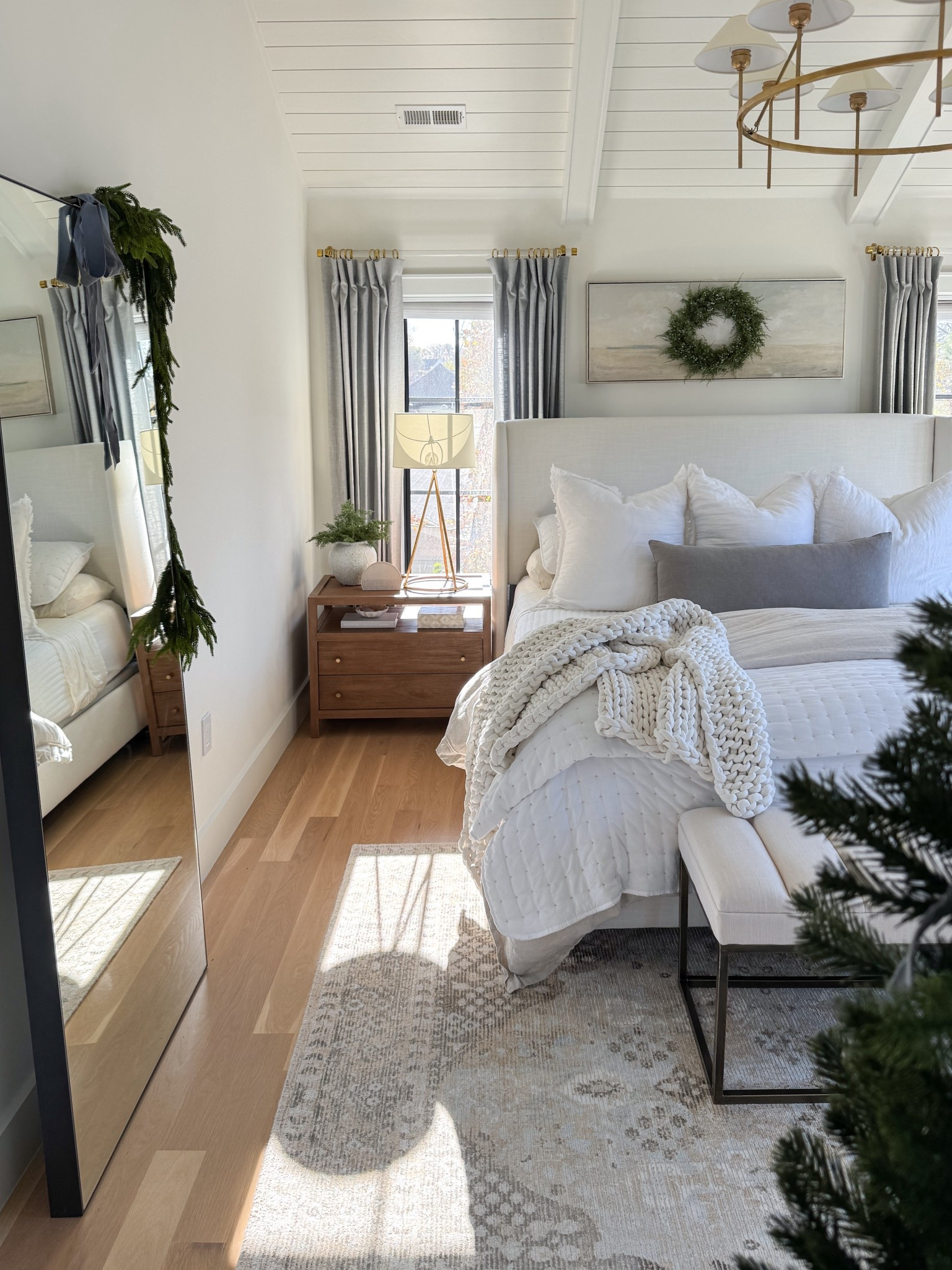 Neutral holiday bedroom decor - affordable Christmas finds from Amazon and Target. Soft blue coastal Christmas decor.

#LTKHome #LTKSeasonal #LTKHoliday